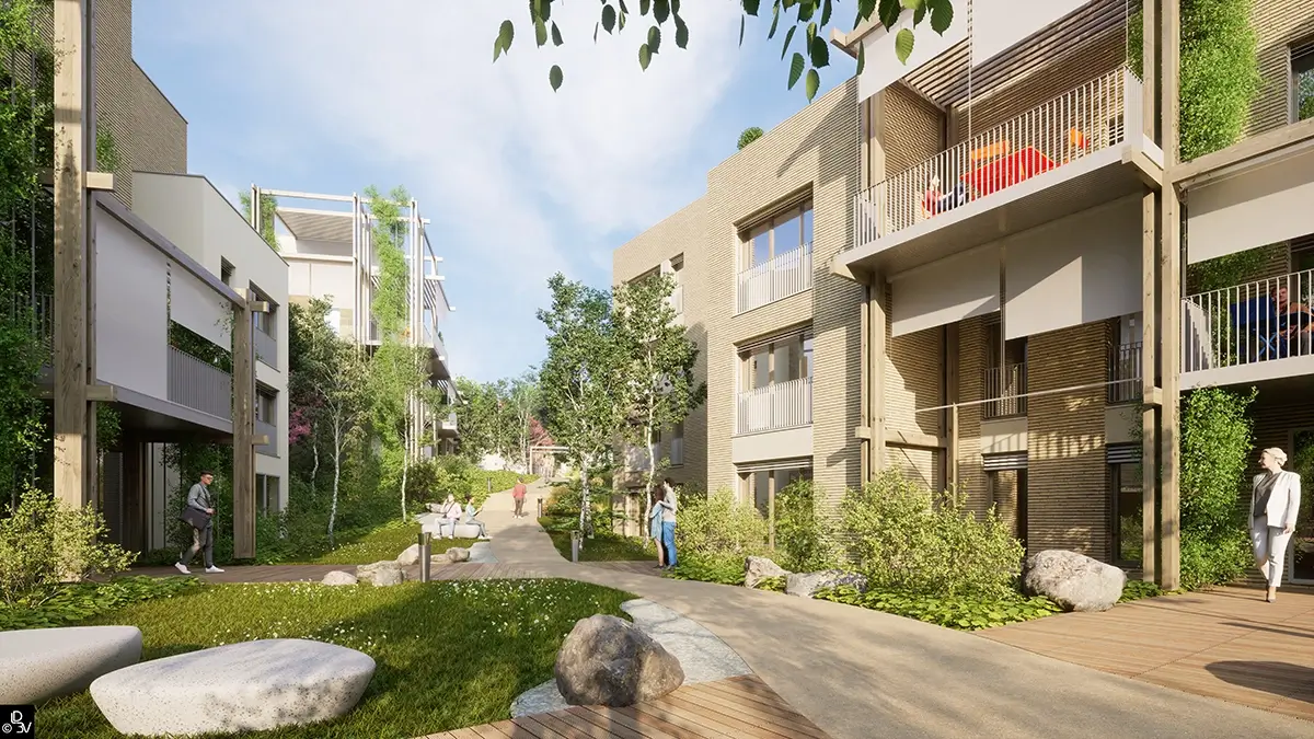 Vue extérieure du projet jardin Grigny